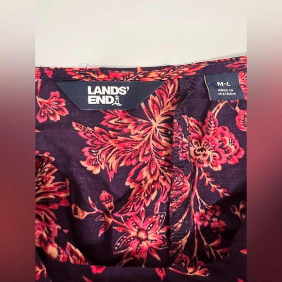 Land’s End NWT tropical floral cinch waist swim beach cover up size large - Picture 8 of 10